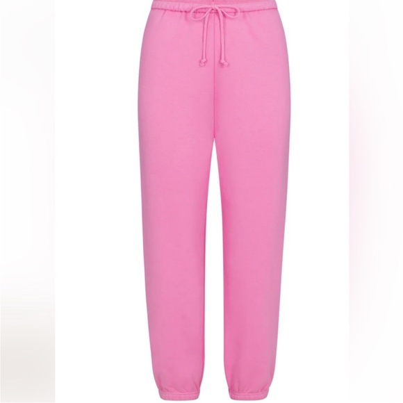💖SKIMS COTTON FLEECE JOGGERS SWEATPANTS IN BUBBLEGUM XL NEW WITH TAGS - Picture 2 of 14
